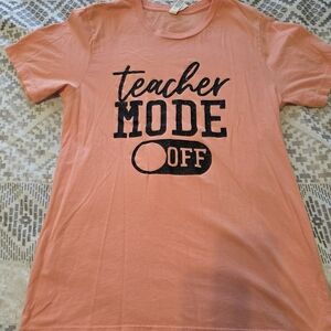 Bella Canvas Peach 'Teacher Mode Off' Tee